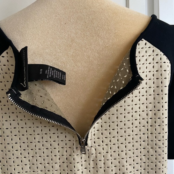 LANE BRYANT Black & Cream Faux Leather Top Size 14/16 - Picture 5 of 10